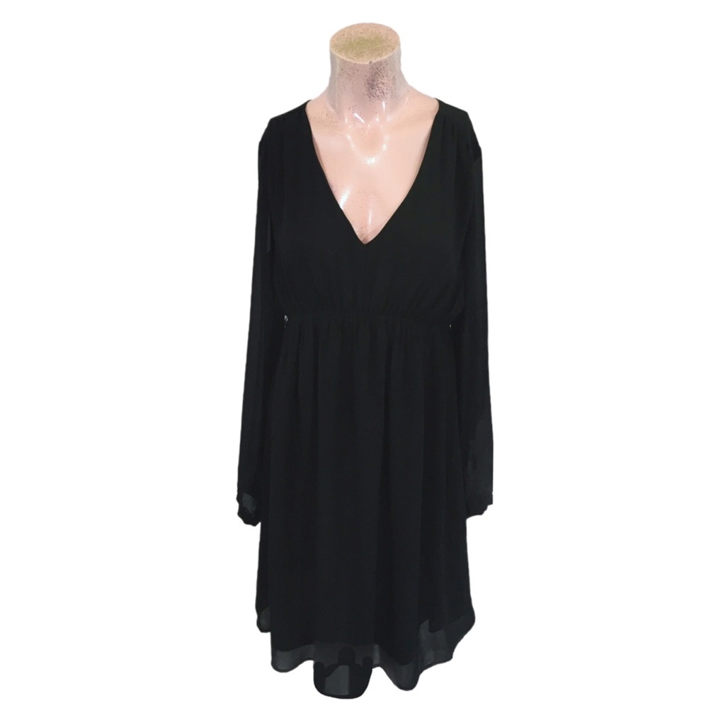 H&M Black Maternity Long Sleeve Mini Dress Size M